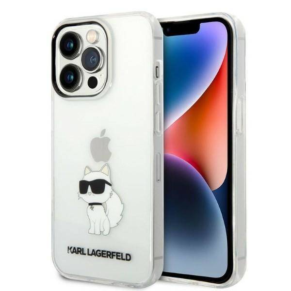 Originalen KARL LAGERFELD ovitek iPhone 14 Pro - IML NFT Choupette - prozorna silikonska zaščita - KLHCP14LHNCHTCT