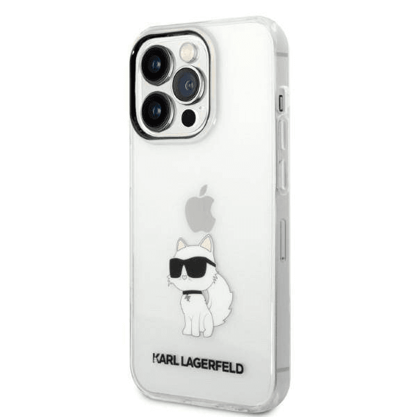 Originalen KARL LAGERFELD ovitek iPhone 14 Pro - IML NFT Choupette - prozorna silikonska zaščita - KLHCP14LHNCHTCT