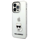 Originalen KARL LAGERFELD ovitek iPhone 14 Pro Max  - Choupette Logo - prozoren ovitek - KLHCP14XCTTR