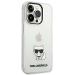 Originalen KARL LAGERFELD ovitek iPhone 14 Pro Max  - Choupette Logo - prozoren ovitek - KLHCP14XCTTR