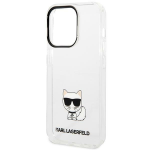 Originalen KARL LAGERFELD ovitek iPhone 14 Pro Max  - Choupette Logo - prozoren ovitek - KLHCP14XCTTR