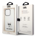 Originalen KARL LAGERFELD ovitek iPhone 14 Pro Max  - Choupette Logo - prozoren ovitek - KLHCP14XCTTR