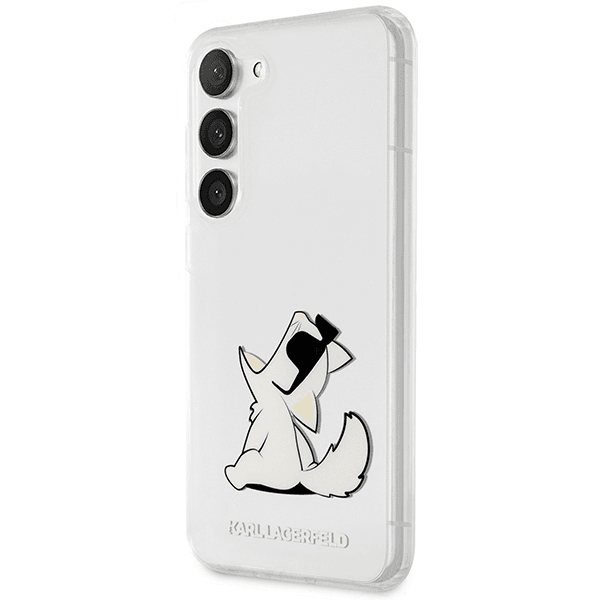 Originalen KARL LAGERFELD ovitek Samsung Galaxy S23 Plus 5G - Choupette Fun -prozoren ovitek - KLHCS23MCFNRC