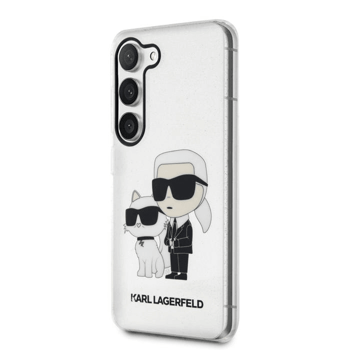 Originalen KARL LAGERFELD ovitek Samsung Galaxy S23 Plus 5G - Glitter IML NFT Full Bodies -  prozoren ovitek z bleščicami - KLHCS23MHNKCTGT