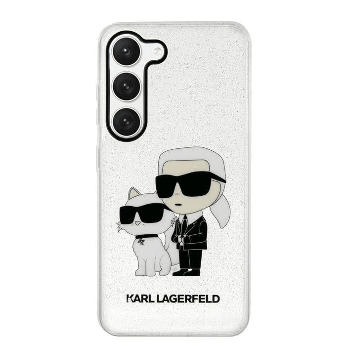 Originalen KARL LAGERFELD ovitek Samsung Galaxy S23 Plus 5G - Glitter IML NFT Full Bodies -  prozoren ovitek z bleščicami - KLHCS23MHNKCTGT