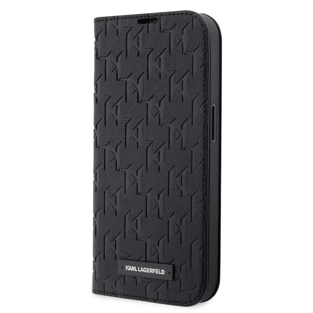 Originalen KARL LAGERFELD ovitek iPhone 13 Pro Max- Saffiano Monogram - knjiga črna - KLBKP13XSAKLHPK