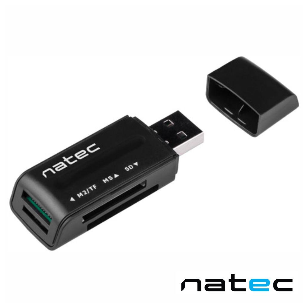 Natec čitalec SD / Micro SD / MMC / M2 kartic Ključek USB-A