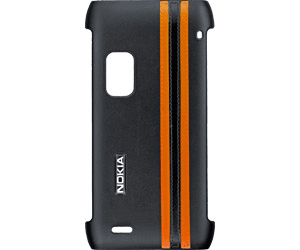 Nokia TORBICA CC-3009 črna/oranžna  PVC zaščita zadnjega dela original E7