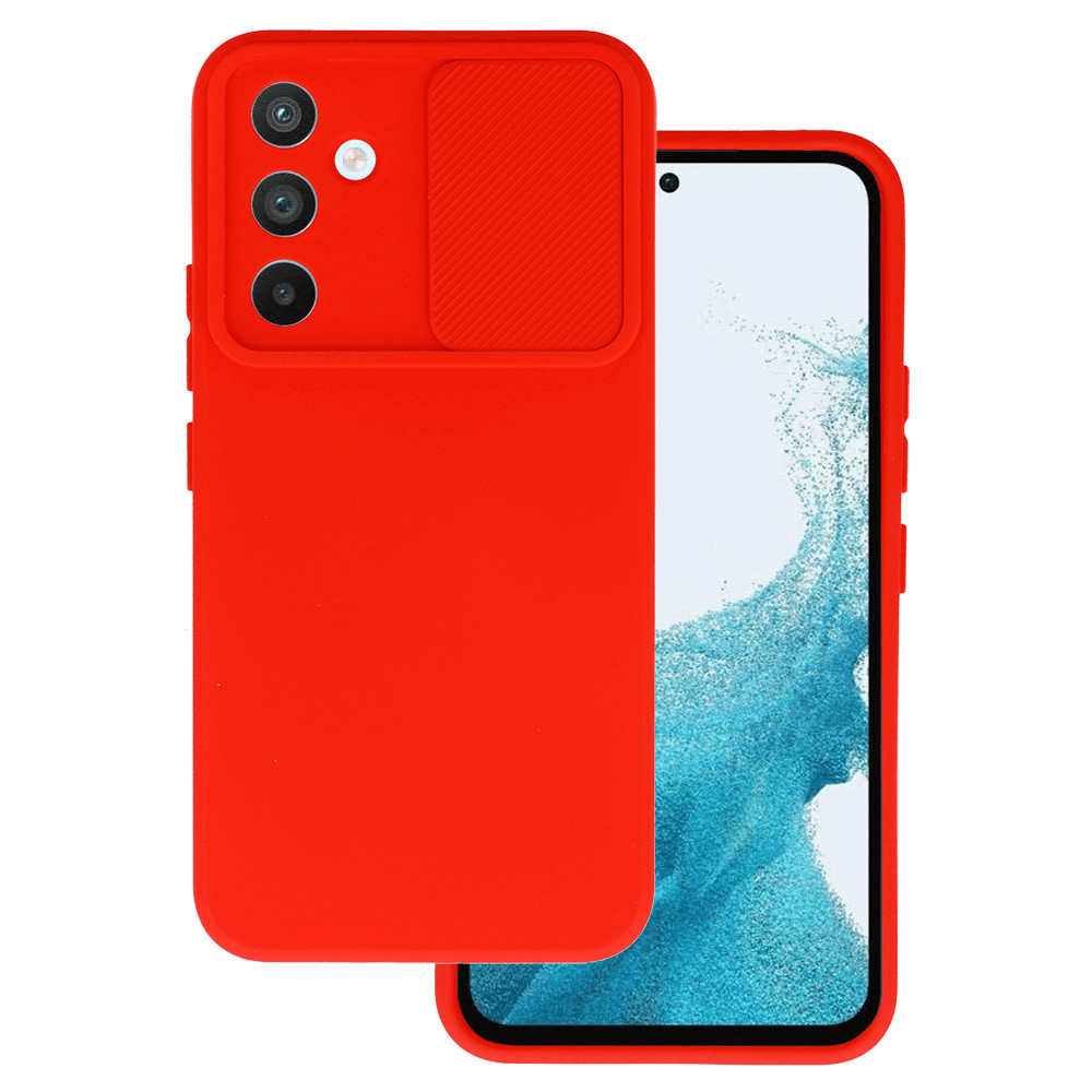 Onasi Lens Cover silikonski ovitek zaščita za Samsung Galaxy A14 - rdeč