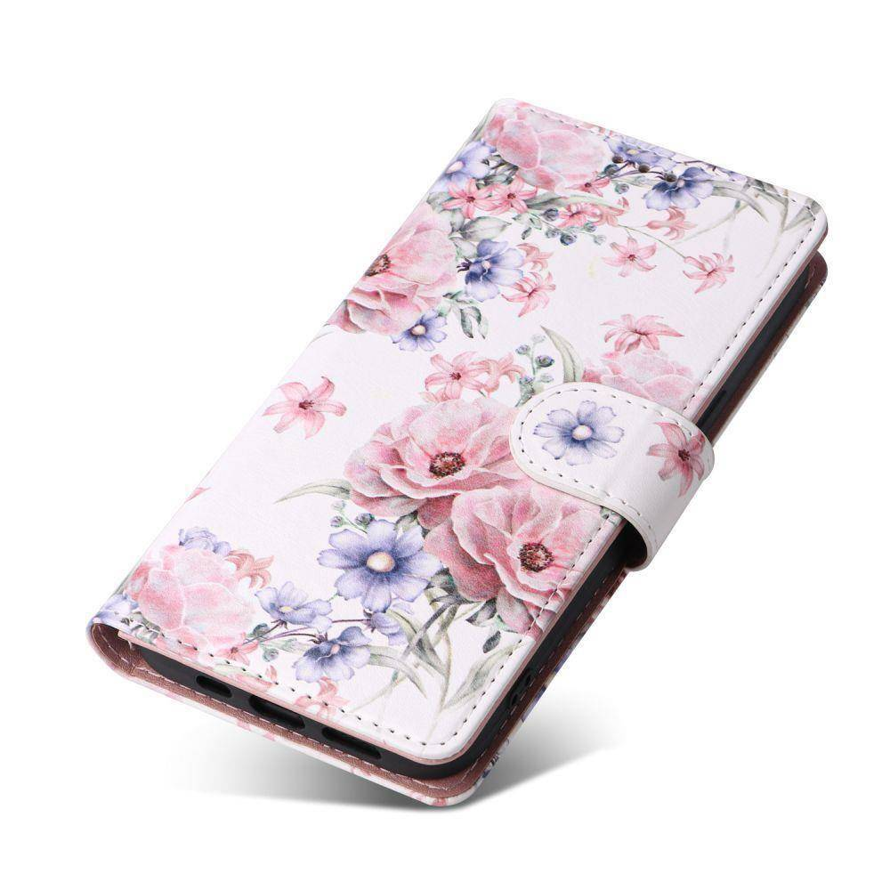 Onasi preklopna torbica Wallet denarnica Fancy Diary Samsung Galaxy A15 5G - Flower bela