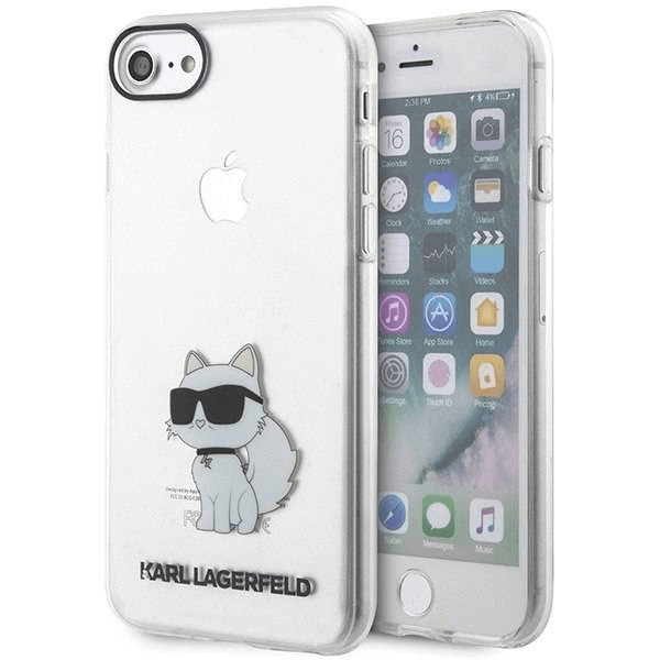 Originalen KARL LAGERFELD ovitek iPhone 7 / 8 / SE 2020 - IML NFT Choupette -  prozorna silikonska zaščita - KLHCI8HNCHTCT