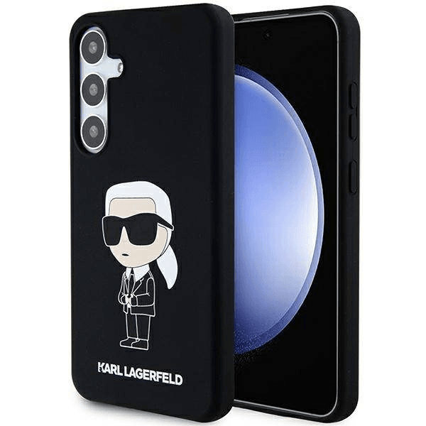 Originalen KARL LAGERFELD ovitek Samsung Galaxy S24 Plus 5G - IML NFT Karls Full Body - črn silikonska zaščita - KLHCS24MSNIKBCK