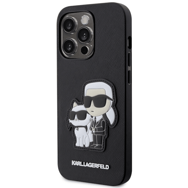 Originalen KARL LAGERFELD ovitek iPhone 14 Pro - IML NFT Full Bodies - črna zaščita - KLHCP14LSANKCPK