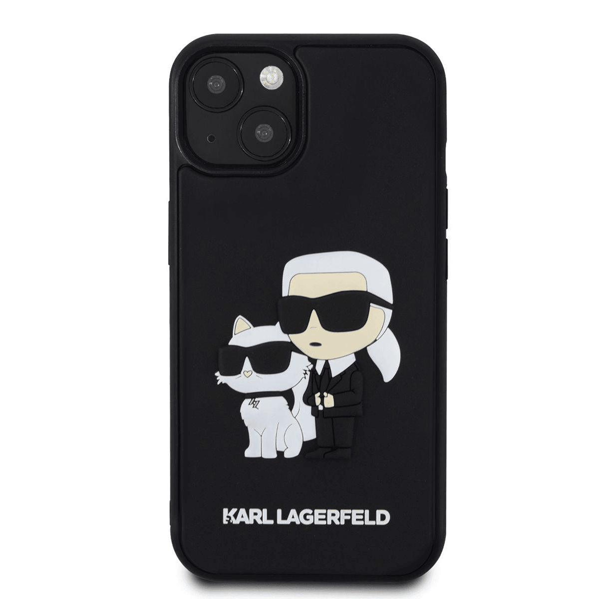 Originalen KARL LAGERFELD ovitek iPhone 15 Plus 6.7 - Full Bodies 3D -  črna trda zaščita - KLHCP15M3DRKCNK