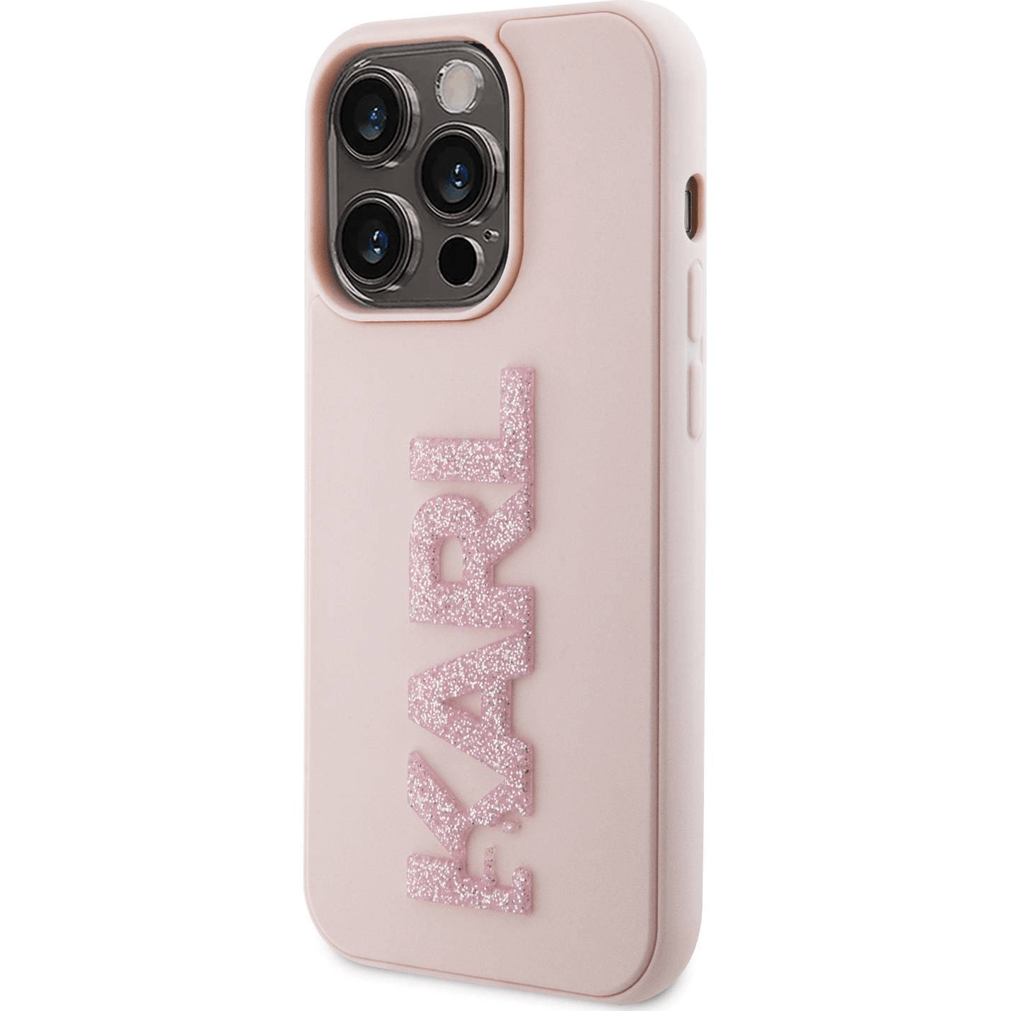 Originalen KARL LAGERFELD ovitek iPhone 15 Pro - Logo 3D - roza zaščita - KLHCP15L3DMBKCP