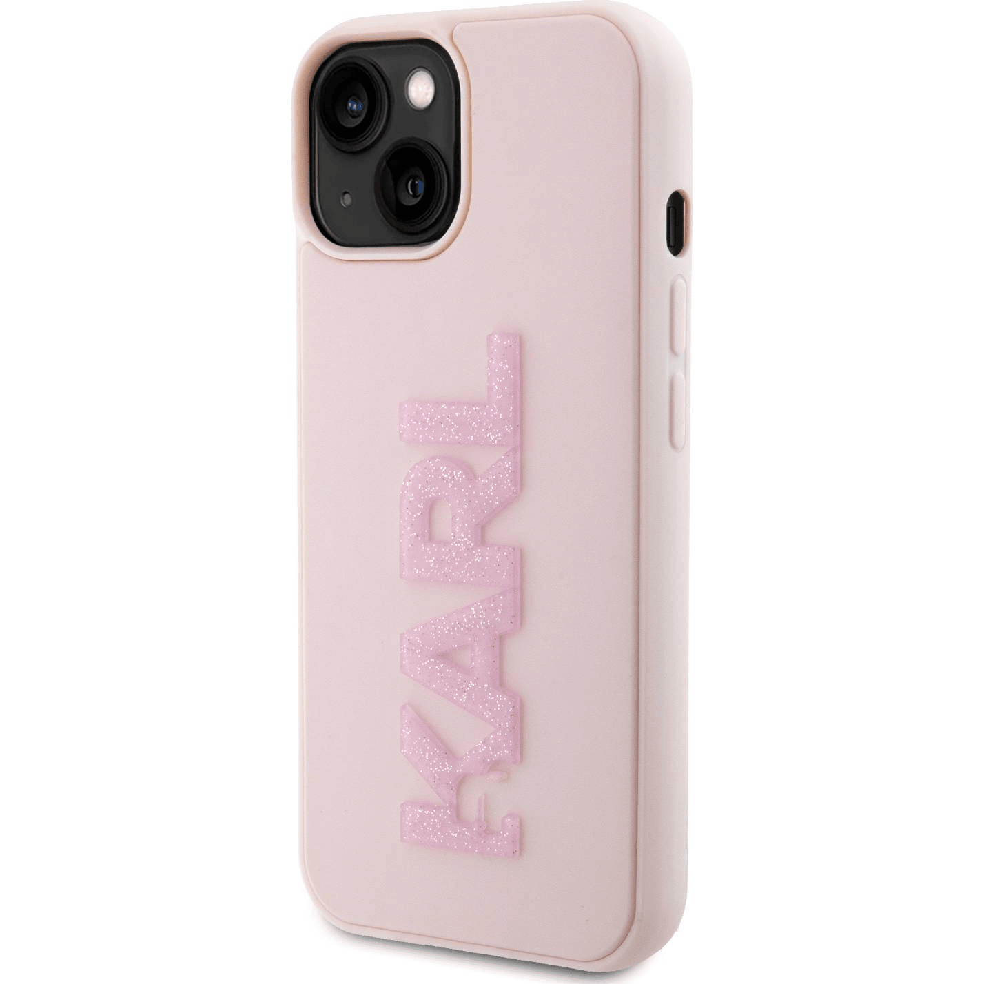 Originalen KARL LAGERFELD ovitek  iPhone 15 - Logo 3D - roza zaščita - KLHCP15S3DMBKCP