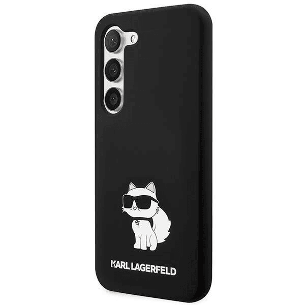 Originalen KARL LAGERFELD ovitek Samsung Galaxy S24 5G - IML NFT Choupette Body - črn silikonska zaščita - KLHCS24SSNCHBCK