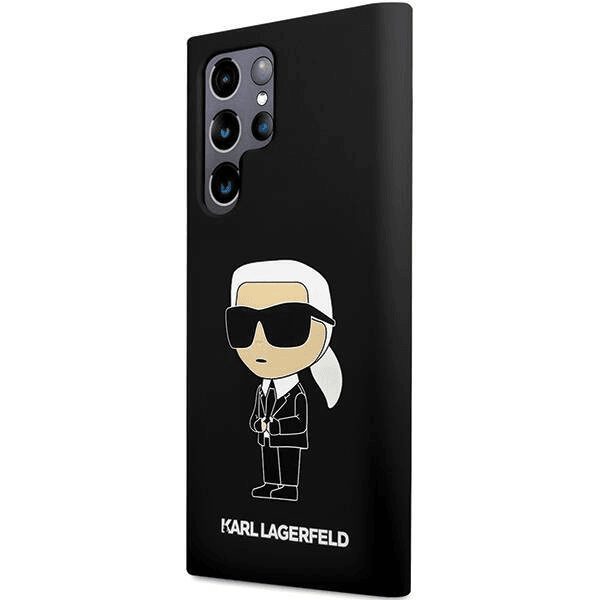 Originalen KARL LAGERFELD ovitek Samsung Galaxy S24 Ultra 5G - IML NFT Karls Full Body - črn silikonska zaščita - KLHCS24LSNIKBCK