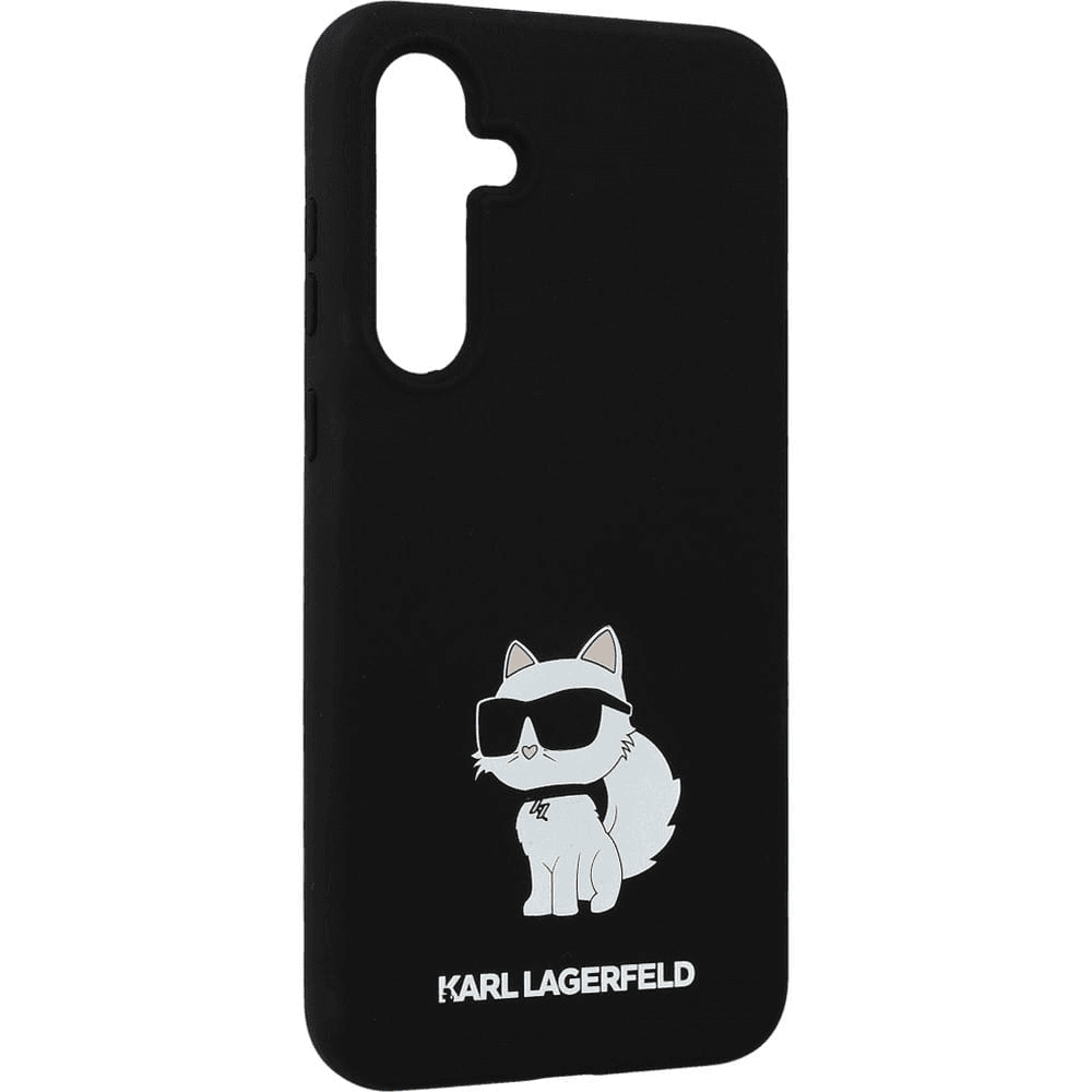 Originalen KARL LAGERFELD ovitek Samsung Galaxy A35 - IML NFT Choupette Body - črn silikonska zaščita - KLHCA35SMHCNPK