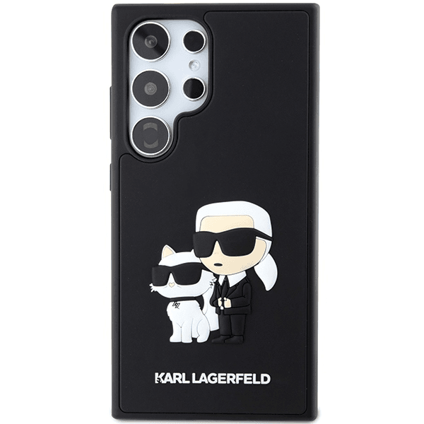 Originalen KARL LAGERFELD ovitek Samsung Galaxy S24 Ultra 5G - IML NFT Karls Full Body - črn silikonska zaščita - KLHCS24L3DRKCNK