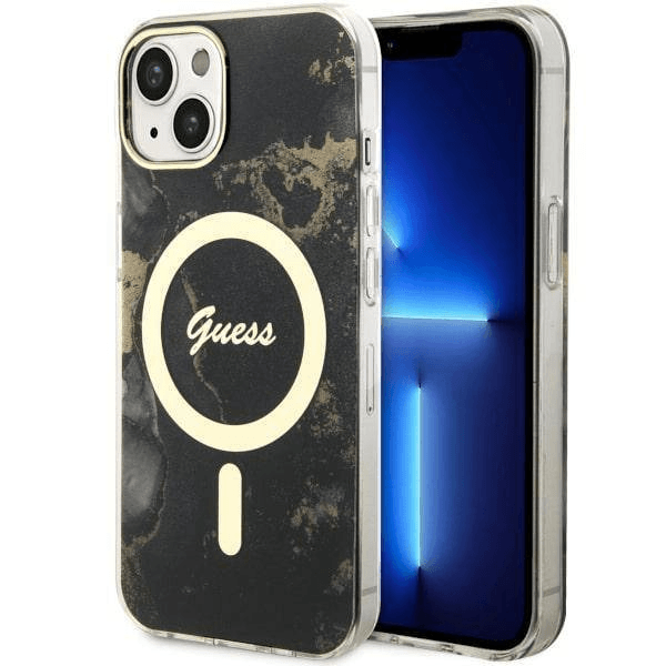 Originalni GUESS Marmor ovitek GUHMP14SHTMRSK z Magsafe za iPhone 14 6.1 - črn