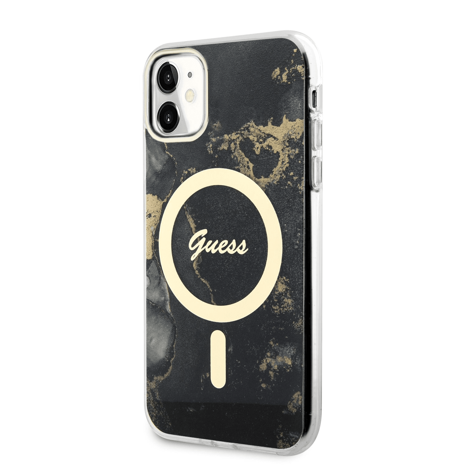 Originalni GUESS Marmor ovitek GUHMN61HTMRSK z Magsafe za iPhone 11 / iPhone XR - črn