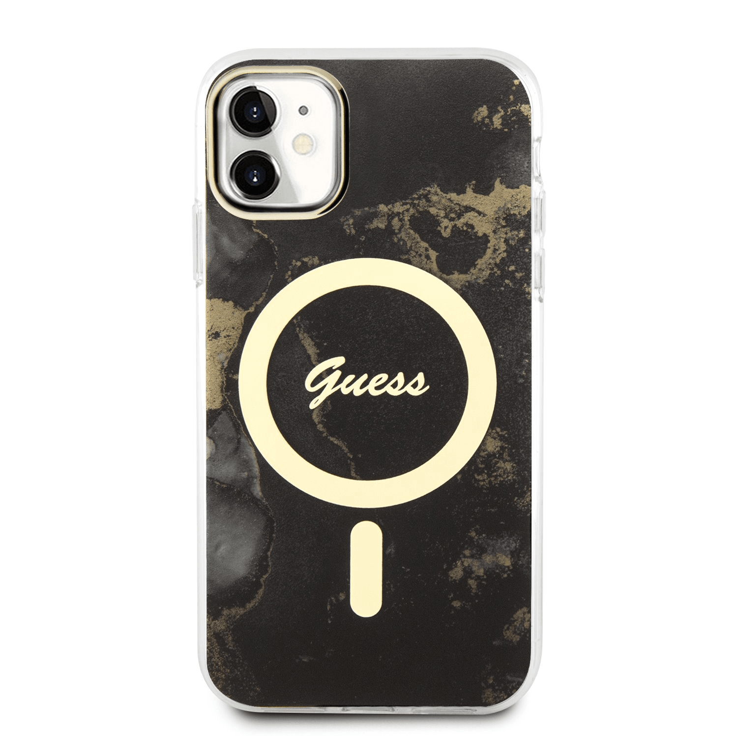 Originalni GUESS Marmor ovitek GUHMN61HTMRSK z Magsafe za iPhone 11 / iPhone XR - črn