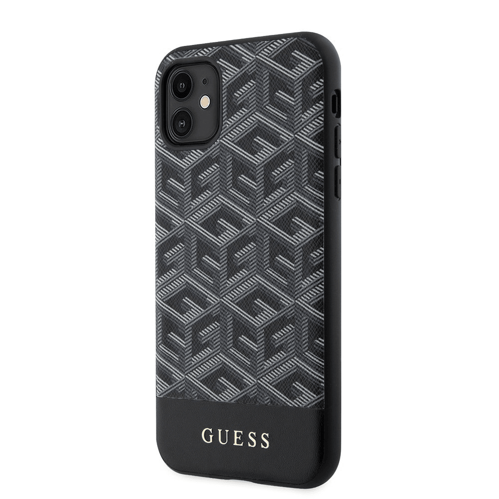 Originalni GUESS ovitek G-Cube GUHMN61HGCFSEK z Magsafe za iPhone 11 - črn