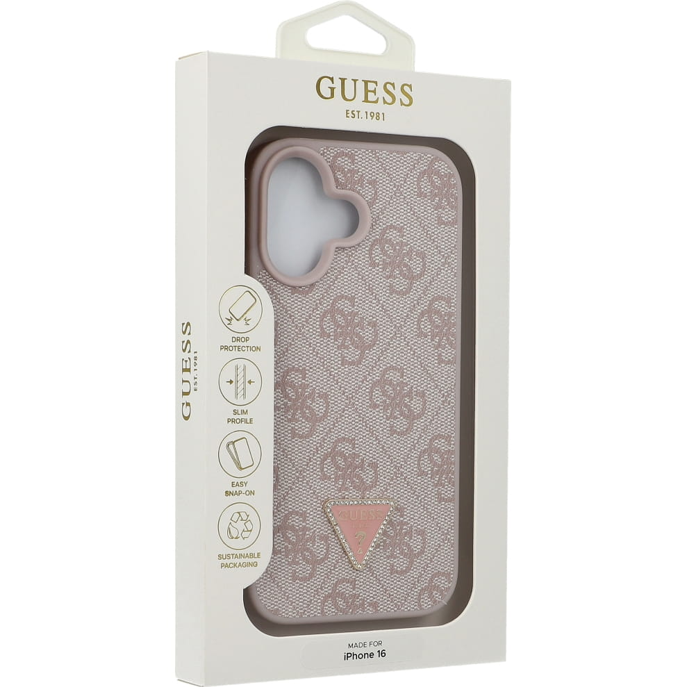 Originalni GUESS ovitek GUHCP16SP4TDPP za iPhone 16 - Leather  - roza