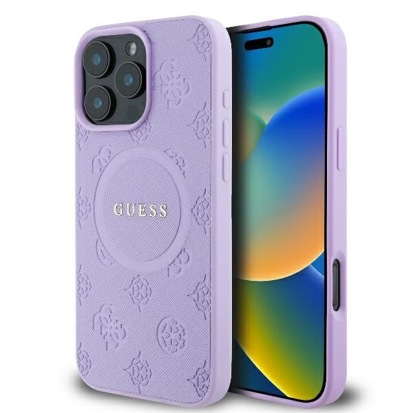 Originalni GUESS ovitek GUHMP16LPSAPSMEU za iPhone 16 Pro - MagSafe - Saffiano  - vijola