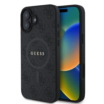 Originalni GUESS ovitek GUHMP16MG4GFRK za iPhone 16 Plus - MagSafe - PU Leather  - črn