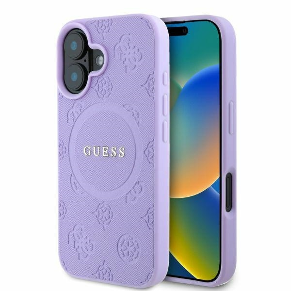 Originalni GUESS ovitek GUHMP16SPSAPSMEU za iPhone 16 - MagSafe - Saffiano  - vijola