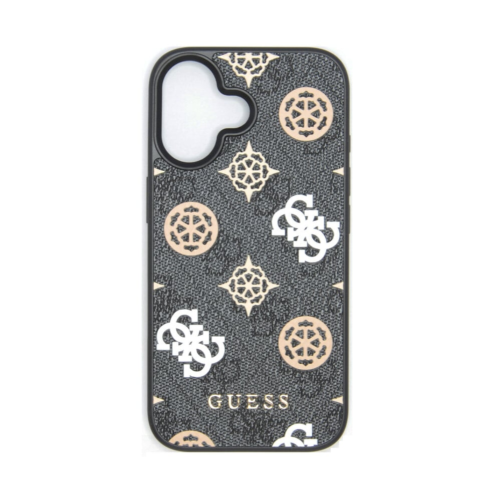 Originalni GUESS ovitek GUHMP16SP4PWPK za iPhone 16 - MagSafe - Stamp - PU - črn