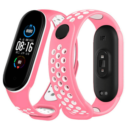 Pašček za uro Xiaomi Mi Band 5 in 6 - roza bel