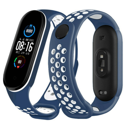 Pašček za uro Xiaomi Mi Band 5 in 6 - modro bel