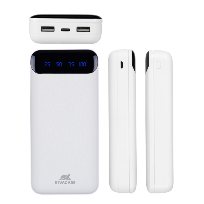 RIVACASE zunanja baterija powerbank 20.000 mAh VA2280 z LCD-jem bel