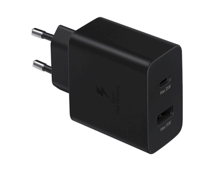 Samsung Fast Duo polnilec EP-TA220NBEG 35W vhod 1x USB A in 1x Type C - Original (EU Blister) črn