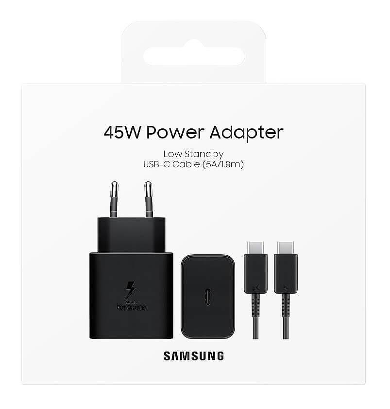 Samsung hišni polnilec Super Fast Charge EP-T4511XBE 45W + kabel EP-DX510 TYPE C črn - original (EU Blister)