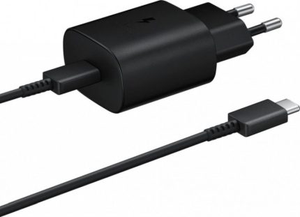 SAMSUNG HIŠNI POLNILEC EP-TA800XBE Super Fast Charge (Type C) in podatkovni kabel EP-DA705BBE (Type C - Type C) - črn