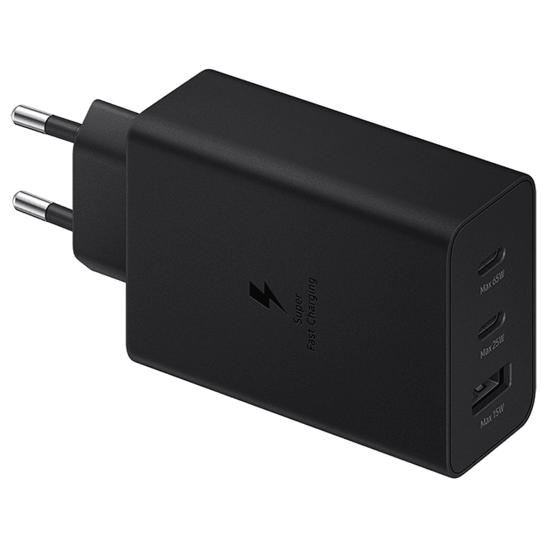 Samsung hišni Power adapter Trio EP-T6530NBE 65W vhod 1x USB A in 2x Type C - Original (EU Blister) črn