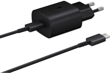 Samsung original hišni polnilec Type C (SUPER FAST CHARGING) adapter EP-TA800XBE 25W + kabel EP-DA705BBE TYPE C - črn - original