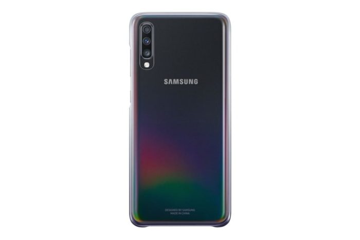 SAMSUNG original ovitek EF-AA705CBE za SAMSUNG Galaxy A70 A705 črn