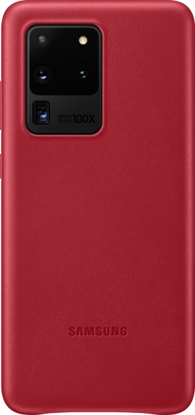 SAMSUNG original usnjen ovitek EF-VG988LRE za SAMSUNG Galaxy S20 Ultra - zaščita zadnjega dela - rdeč