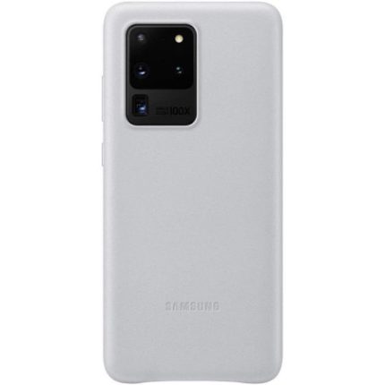 SAMSUNG original usnjen ovitek EF-VG988LSE za SAMSUNG Galaxy S20 Ultra - zaščita zadnjega dela - srebrn