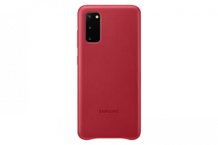 SAMSUNG original usnjen ovitek EF-VG980LRE za SAMSUNG Galaxy S20 G980 - zaščita zadnjega dela - rdeča