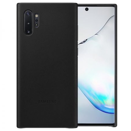 SAMSUNG original usnjen ovitek EF-VN970LBE za SAMSUNG Galaxy Note 10 N970 - zaščita zadnjega dela - črna