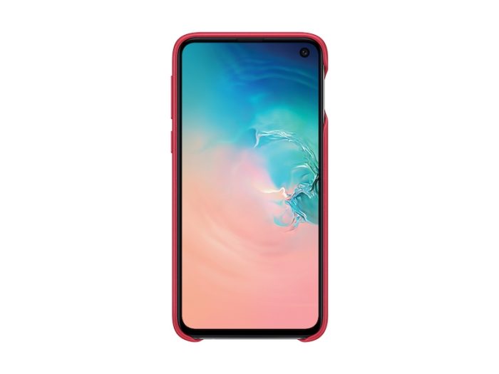 SAMSUNG original usnjen ovitek EF-VG970LRE za SAMSUNG Galaxy S10e G970 - zaščita zadnjega dela - rdeča