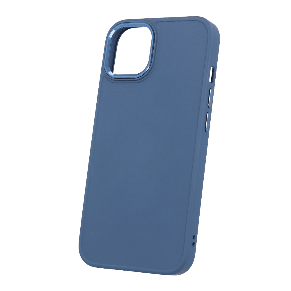 Satin silikonski ovitek za iPhone 15 Plus - moder