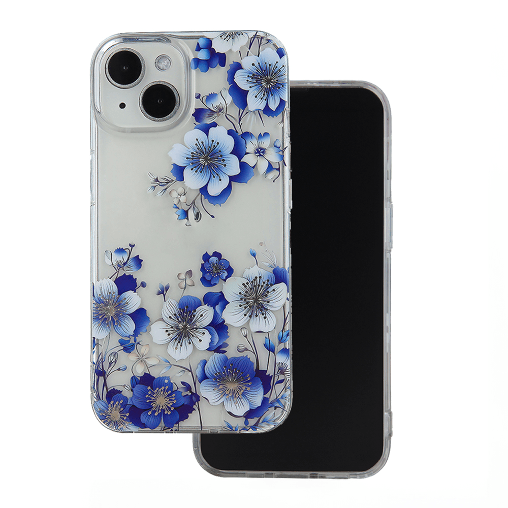 Silikonski ovitek Blooming za iPhone 16 Pro - moder