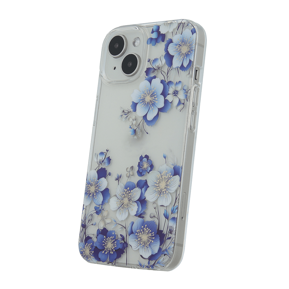 Silikonski ovitek Blooming za iPhone 16 - moder